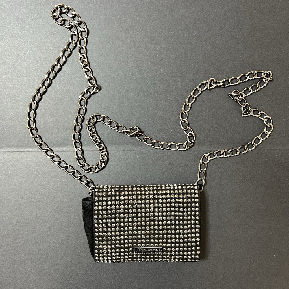 BCBG Maxazria Black Clutch with Removable Shoulder Chain Strap